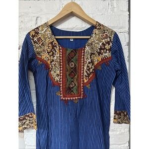 Handmade Indian Tunic‎ Made In India Size Small 36 Excellent Condition